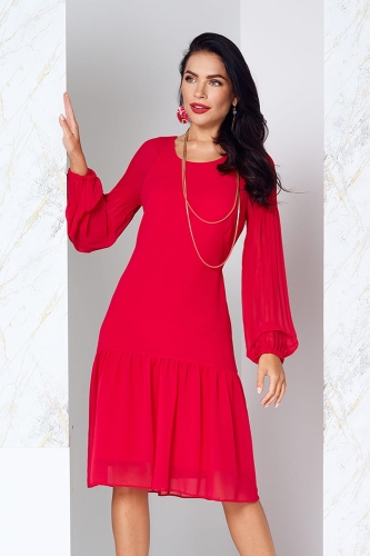 Sukienka wizytowa zwiewna Batia amarantowa