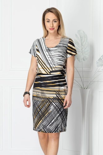 Sukienka lniana we wzory Sole