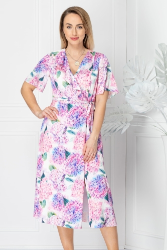 Sukienka midi w kwiaty hortensji Montana