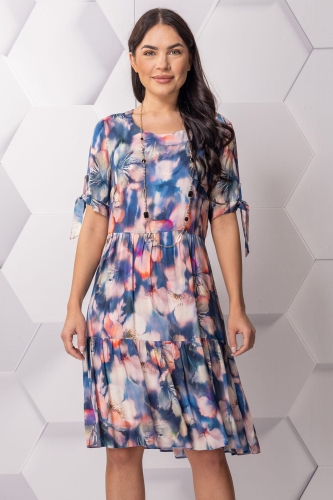 Sukienka wiskozowa Marieta w kwiaty jabłoni