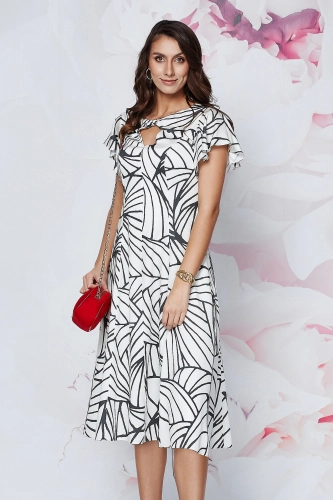 Sukienka wizytowa midi Penelope biało-czarna