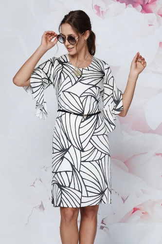Sukienka wizytowa Selena biało-czarna