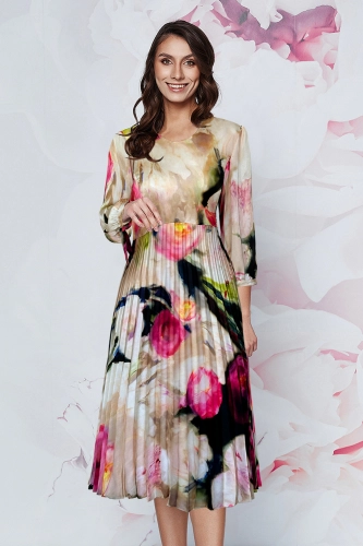 Sukienka plisowana Essa mozajka satynowa